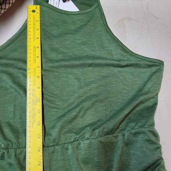 NWT Jessica Simpson |‎ Vineyard Green Syd Ruched Racerback Halter Dress - Large - Picture 16 of 16